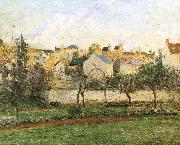 Camille Pissarro Pang plans under sunset Schwarz oil painting reproduction